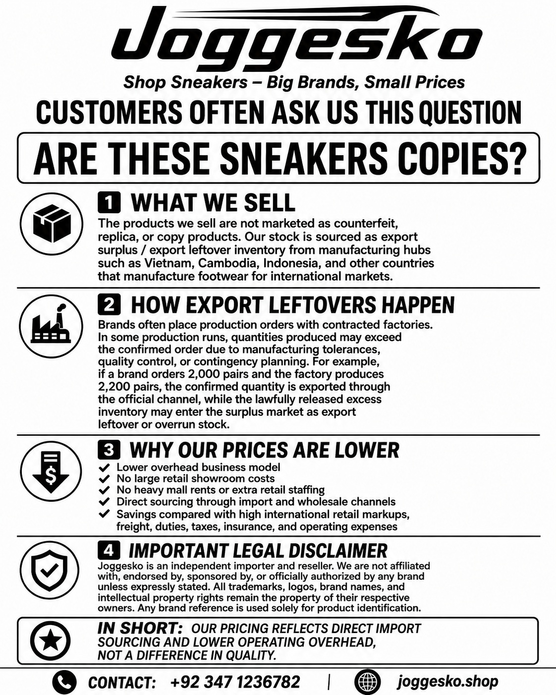 Joggesko FAQ English